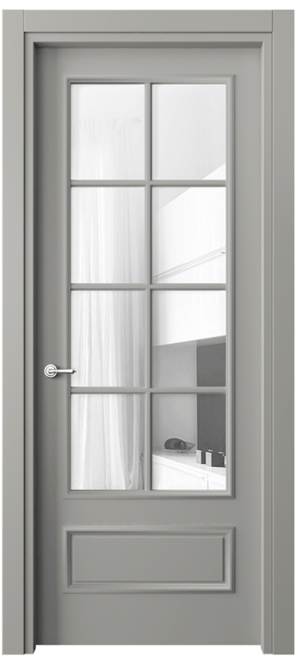 Межкомнатная дверь Paris 8112 Матовый нейтральный серый Прозрачное стекло Цена 80850 ₽| Volhovec