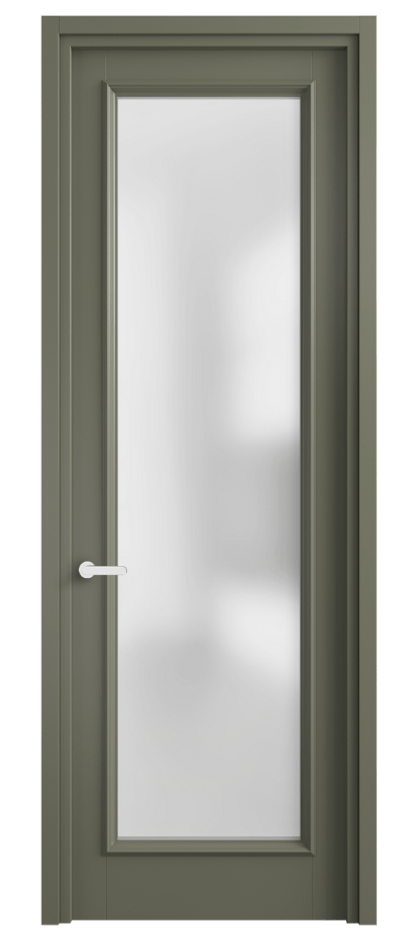 Межкомнатная дверь Шарм 6702 Матовый оливковый тёмный Сатинированное стекло Цена 98590 ₽ | Volhovec