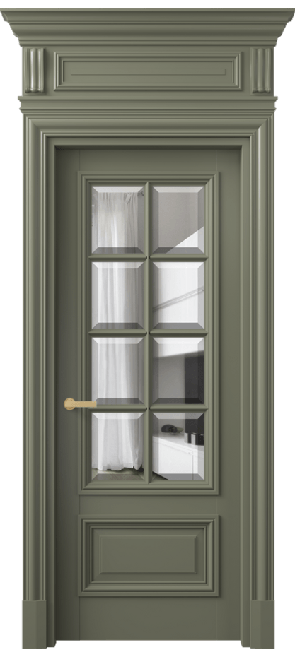 Межкомнатная дверь Antique 7316 Бук оливковый тёмный Прозрачное стекло с фацетом Цена 193210 ₽ | Volhovec