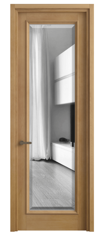 Межкомнатная дверь Charm 6702 Бук натуральный матовый Двустороннее зеркало с фацетом, триплекс Цена 125050 ₽ | Volhovec