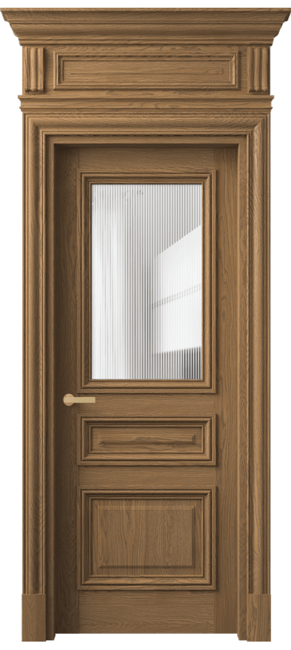 Межкомнатная дверь Антик 7304 Дуб мускатный матовый Рифлёное стекло "Дюна", триплекс Цена 282400 ₽ | Volhovec