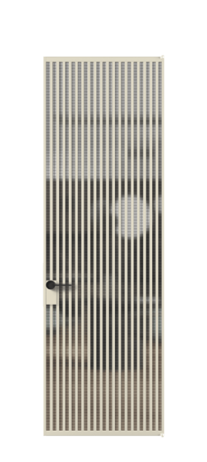 Алюминиевая дверь АЛПЛ040.06 Алюминий бежево-серый Декоративное стекло с сеткой "Mesh silver", триплекс Цена 209880  | Volhovec