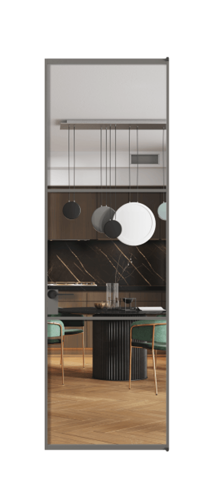 Алюминиевая дверь АЛПЛ040.03 Алюминий классический серый Прозрачное стекло "Кристал Вижн", калёное Цена 136890  | Volhovec