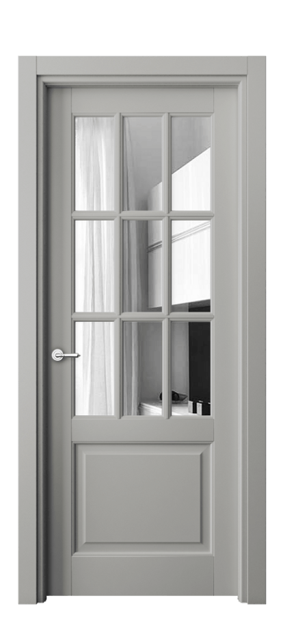 Межкомнатная дверь Тоскана Грильято 6312 Матовый нейтральный серый Двустороннее зеркало, триплекс Цена 120640 ₽ | Volhovec