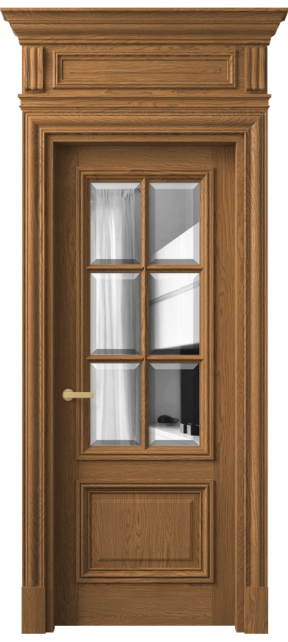 Межкомнатная дверь Антик 7312 Дуб пряный матовый Двустороннее зеркало с фацетом, триплекс Цена 310960 ₽ | Volhovec