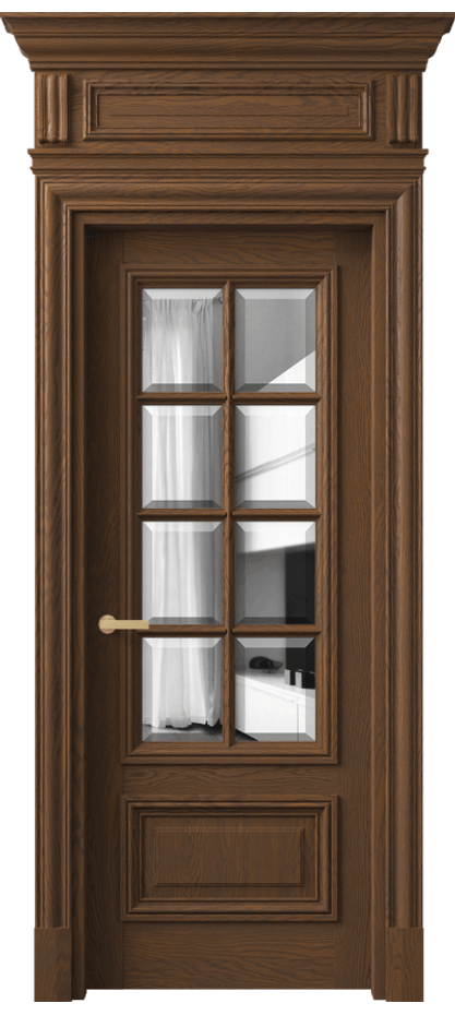 Межкомнатная дверь Антик 7316 Дуб каштановый матовый Двустороннее зеркало с фацетом, триплекс Цена 310960 ₽ | Volhovec