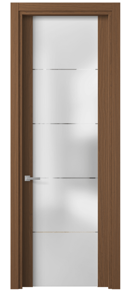 Межкомнатная дверь Планум 4114 Дуб шоколадный матовый Сатинированное стекло с гравировкой «КВАДРО», триплекс Цена 89460 ₽ | Volhovec