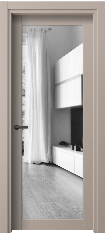 Межкомнатная дверь Нео 2102 ПЭТ серо-коричневый  Двустороннее зеркало, триплекс Цена 30720 ₽ | Volhovec