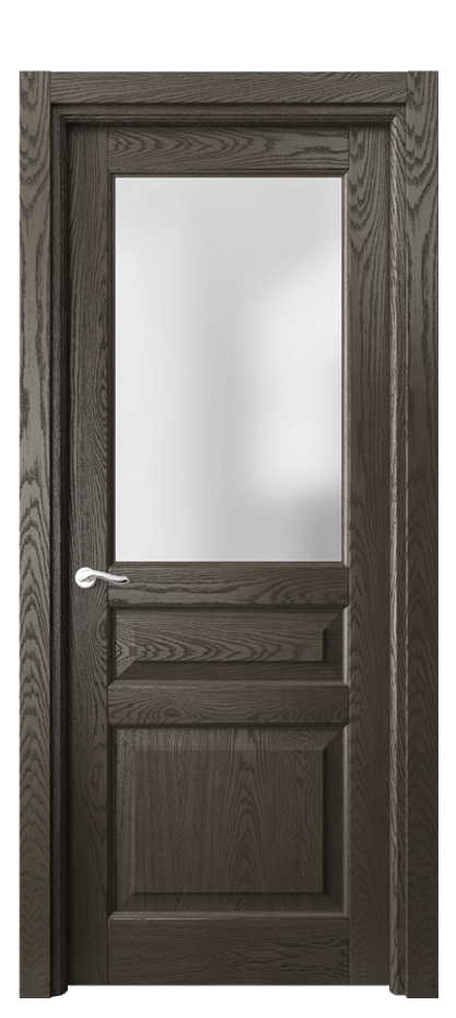 Межкомнатная дверь Lignum 0710 Дуб серый брашированный Сатинированное стекло Цена 157180 ₽ | Volhovec