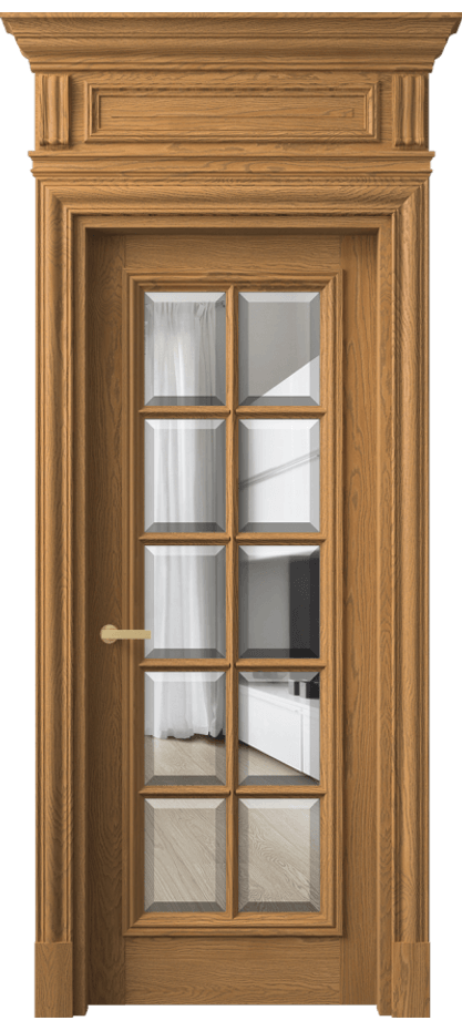 Межкомнатная дверь Antique 7310 Дуб солнечный матовый Прозрачное стекло с фацетом Цена 310330 ₽ | Volhovec