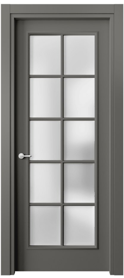 Межкомнатная дверь Париж 8102 Матовый классический серый Сатинированное стекло Цена 80850 ₽| Volhovec