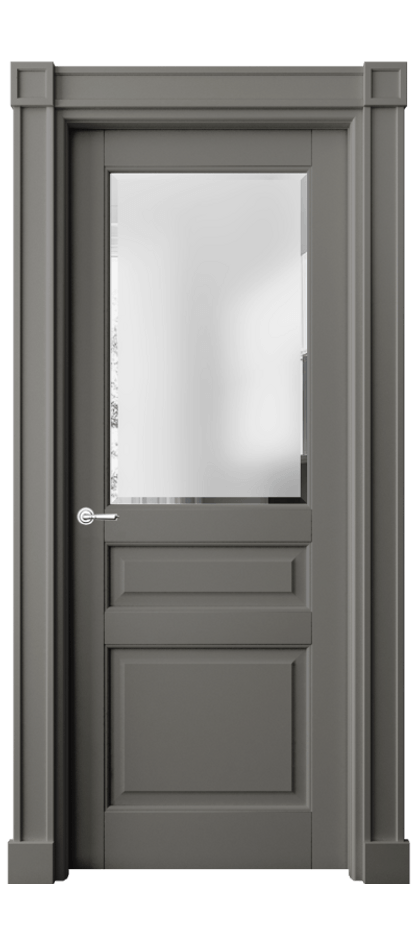 Межкомнатная дверь Toscana Plano 6304 Бук классический серый Сатинированное стекло с фацетом Цена 142950 ₽ | Volhovec