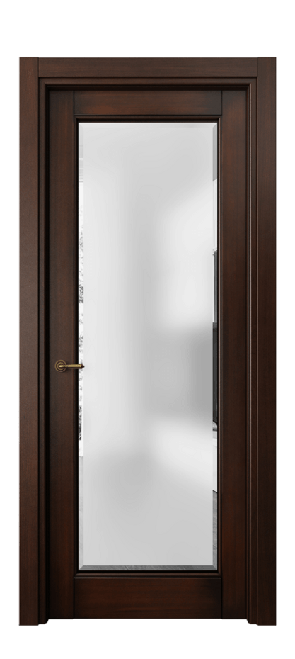 Межкомнатная дверь Toscana Rombo 6300 Бук тёмный с патиной Сатинированное стекло с фацетом Цена 117910 ₽ | Volhovec