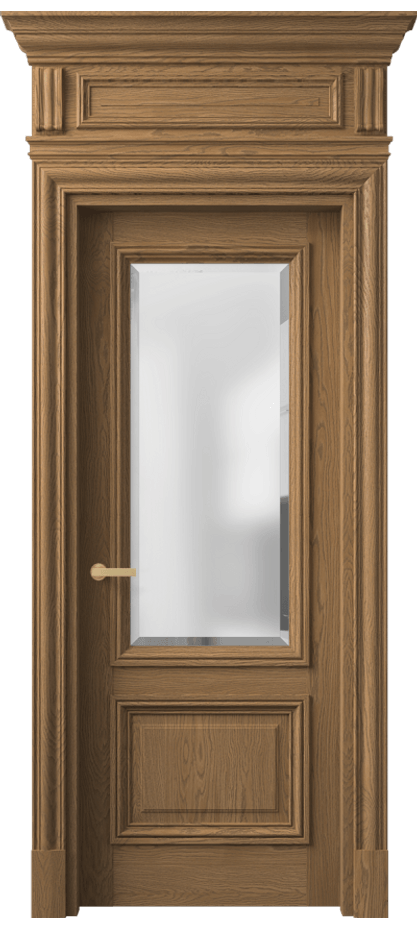 Межкомнатная дверь Antique 7302 Дуб мускатный матовый Сатинированное стекло с фацетом Цена 279670 ₽ | Volhovec