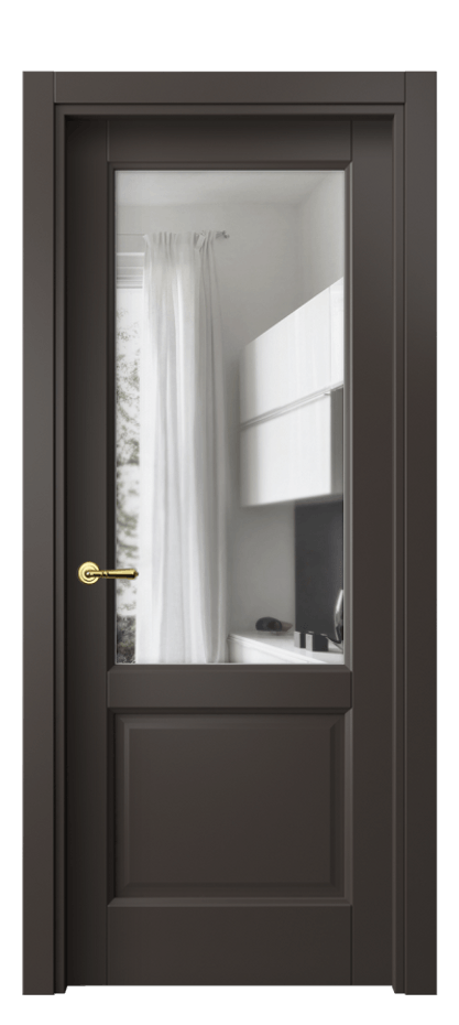Межкомнатная дверь Galant 1422 Матовый антрацит Прозрачное стекло Цена 55020 ₽ | Volhovec