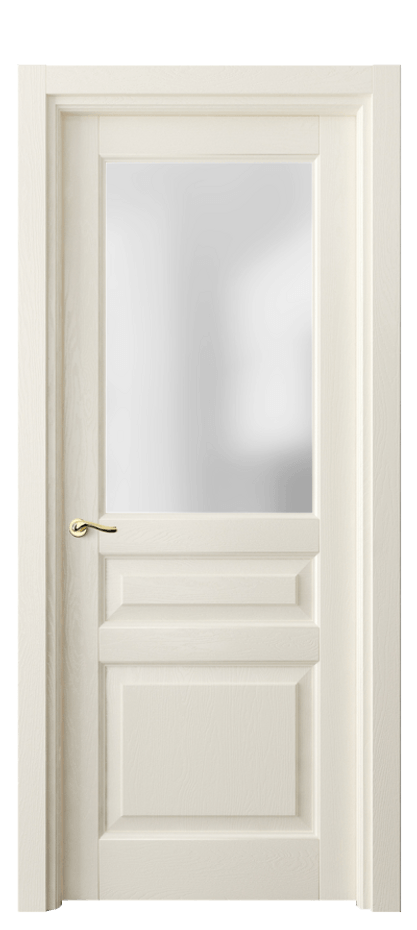 Межкомнатная дверь Lignum 0710 Дуб молочно-белый Сатинированное стекло Цена 142690 ₽ | Volhovec