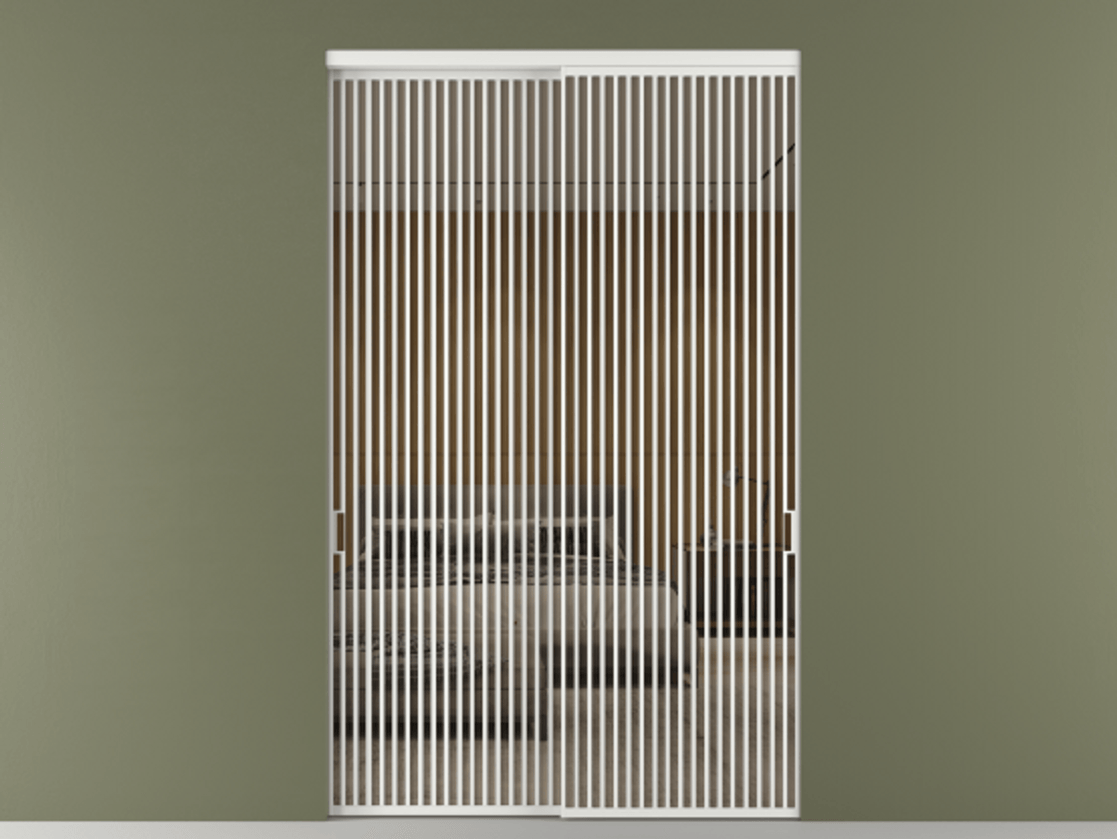 Перегородка Formato внутри проёма 2 створки АЛПР 040.06 Алюминий белоснежный Рефлективное бронзовое стекло "Stopsol", калёное Цена 708020 ₽  | Volhovec