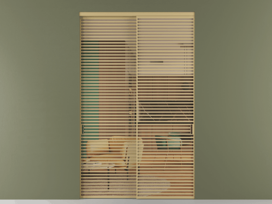Алюминевая перегородка АЛПР 040.07 ЗОЛ Золотой ПРОЗ ОРАНЖ. Цвет Золотой. Материал Алюминий металлик. Коллекция Перегородка Формато внутри проёма 2 створки. Картинка.