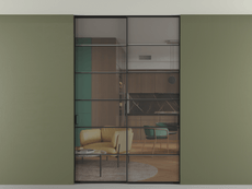 Перегородка Формато внутри проёма скрытое крепление в потолок 2 створки