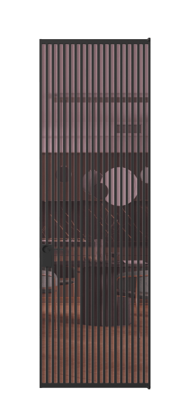 Дверь межкомнатная АЛПЛ040.07 ПРОЗ РОЗ ЧЕР. Цвет Алюминий Черный. Материал Алюминий. Коллекция Формато. Картинка.