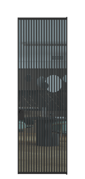 Дверь межкомнатная АЛПЛ040.07 ПРОЗ ГОЛ ЧЕР. Цвет Алюминий Черный. Материал Алюминий. Коллекция Формато. Картинка.